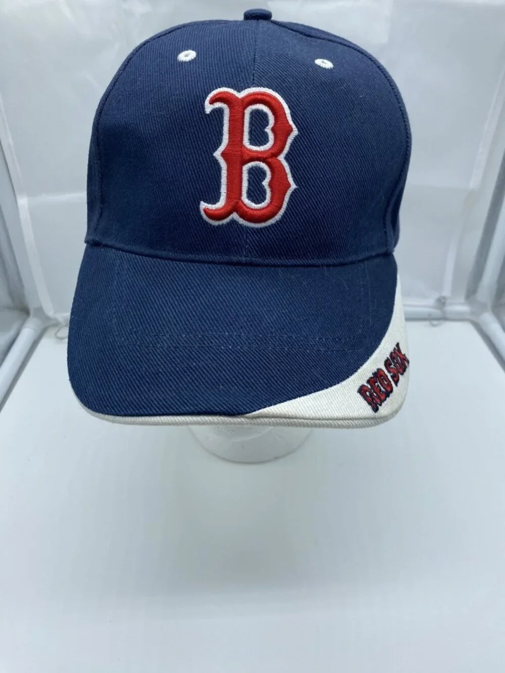 Boston Red Sox Hat Blue Adjustable Hook & Loop MLB Red B Baseball Cap